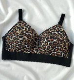 لباس زیرسوتین تک پلنگی بدون فنرسایز بزرگ داخل نخ کتان کش پهن سایز 90,95,100