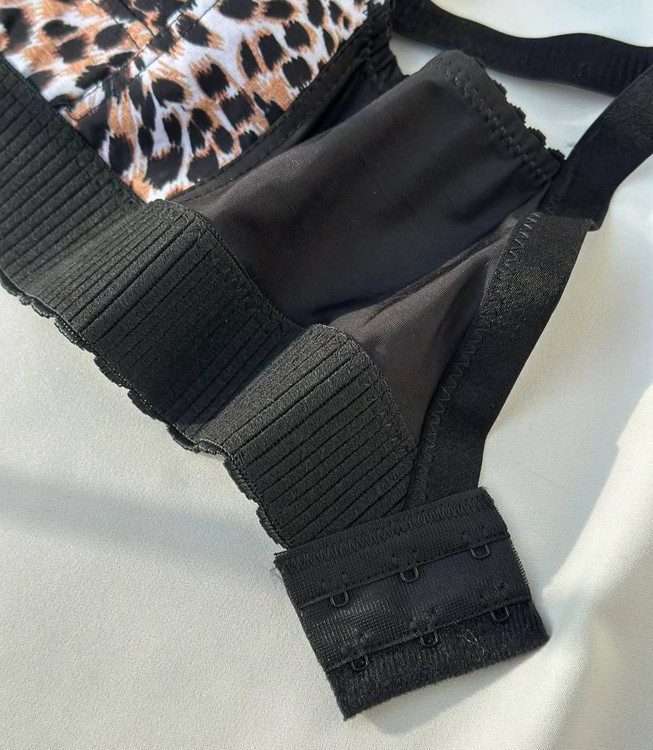 لباس زیرسوتین تک پلنگی بدون فنرسایز بزرگ داخل نخ کتان کش پهن سایز 90,95,100