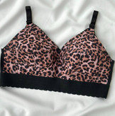 لباس زیرسوتین تک پلنگی بدون فنر سایز بزرگ داخل نخ کتان کش پهن سایز 90,95,100